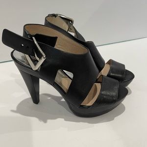 Michael Kors 7 Leather platform heels with buckle